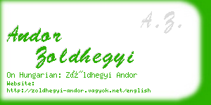 andor zoldhegyi business card